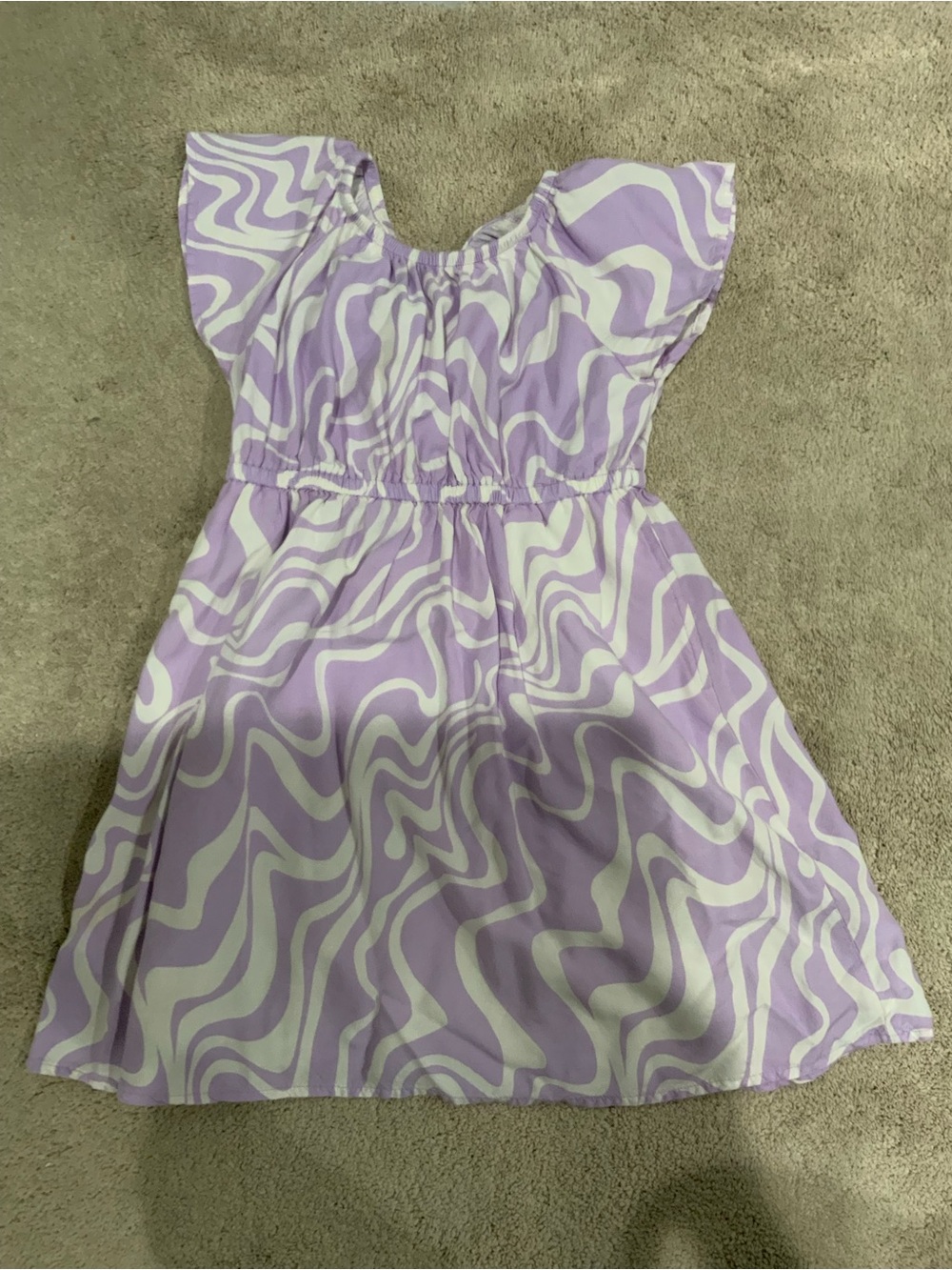 Cat & Jack Lavender and White Swirl Dress